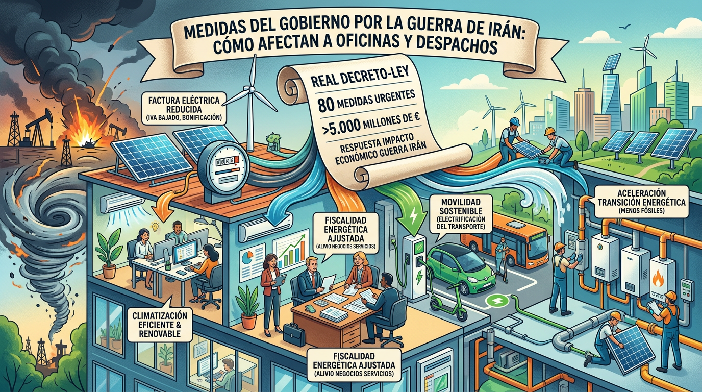 Medidas del Gobierno por la guerra de Irán: impacto en oficinas y despachos